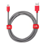 JuicEBitz® 1m/3ft 20AWG Power Only Charger Cable for Nintendo DSi, DSi XL, 3DS, 2DS - Standard USB A to Mini AB Connectors