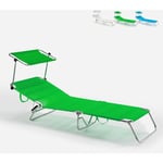 Beach And Garden Design - Transat de plage bain de soleil pliable en aluminium Cancun Couleur: Vert