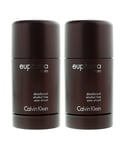 Calvin Klein Mens Euphoria Men Deodorant Stick 75g Alcohol Free x 2 - One Size