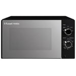 Russell Hobbs 20 Litre 800W Black Solo Manual Microwave, 5 Power Levels, Integrated Timer and Defrost Function, Easy Clean RHM2027B