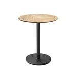 Cane-Line - Cafebordsunderrede - Go - Lava Grey/bordsskiva dia.60 cm -  Drop, Go - Teak - Småbord & Sidobord utomhus - Beige,Träfärgad