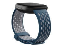 Fitbit Sport Band - Klokkestropp for smart armbåndsur - Stor størrelse - safir, tåkegrå - for Fitbit Sense, Versa 3