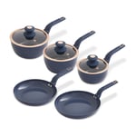 Tower Cavaletto 5 Piece Cookware Set - 16/18/20cm Pans 24/28cm Frying Pans Blue