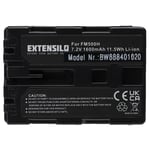 EXTENSILO Batterie compatible avec Sony Alpha SLT-A65V, SLT-A65VK, SLT-A65VM, SLT-A58Y appareil photo, reflex numérique (1600mAh, 7,2V, Li-ion)