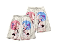 1PCS Swimming Shorts Mens Anime Ram Rem Re：Life In A Different World From Zero 3D Print Funny Hawaiian Beach Trunks Surf Gym With Pockets For Summer Beach Holiday XXXL