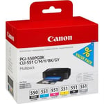 Cartouche d'Encre - Imprimante CANON Pack de 5 cartouches d'encre PGI-550 / CLI-551 Noir/Cyan/Magenta/Jaune/Gris