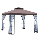 3 x 3Metre Patio Gazebo Canopy Garden Pavilion with 2 Tier Roof