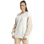 adidas Women Essentials 3-Stripes Oversized Fleece Sweatshirt, S-M