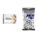 TITLEIST Velocity Golf Balls, Adults Unisex, White, One Size & PTS Unisex Golf Tees, Golf Tees, Bag of 75 Tees UK