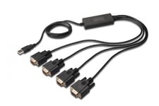 USB to Serial Adapter, RS232 4 x RS232, cable type, Chipset: FT4232H, 1.5m