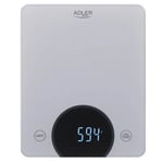Adler Ad 3173S, Elektronisk Köksvåg, 10 Kg, 1 G, Grå, Glas, Inbyggd