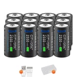 Uppladdningsbart CR123A-batteri, 2550mWh kapacitet, USB Type-c-laddning, Blå
