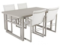 Brafab - Vevi Matgrupp 160x90 cm Khaki ink 4st Karmstolar