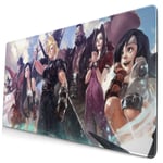 Final Fantasy VII Japanese Anime Style Large Gaming Mouse Pad Desk Mat Long Non-Slip Rubber Stitched Edges Mice Pads 15.8x29.5 in