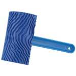 Tbest rouleau de peinture à grain de bois Rouleau de peinture effet grain de bois en caoutchouc bleu avec poignée outil de