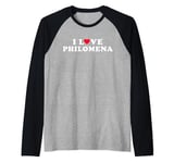 I Love Philomena Girlfriend & Boyfriend Philomena Name Raglan Baseball Tee