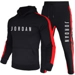 DSFF Jordan Sweat à capuche et pantalon de sport 2 pièces pour homme Noir B-XXL
