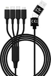 Smrter Câble de charge USB USB A - Connecteur USB-C® - Fiche USB-C - Prise USB Micro B 3.0 - Prise Lightning Apple 1.