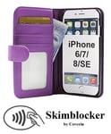 CoverIn Skimblocker Plånboksfodral iPhone SE (2nd Generation) (Lila G651)