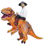 Uppblåsbar dinosauriedräkt för vuxna, uppblåsbar T-rex-dräkt, rolig Halloween-festdräkt, dinosauriefest, utklädningsdräkt