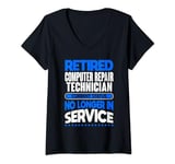 Womens No Longer In Service Retired Computer Repair Technician V-Neck T-Shirt