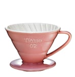 Tiamo V60 Ceramic Pour Over Coffee Brewer - Pink