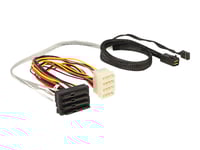 Delock - Intern Sas-Kabel - Med Sidoband - Sas 6Gbit/S - 29-Stifts Intern Sas (Sff-8482) (Hona) Till 4 Pin Intern Effekt, Mini Sas Hd (Sff-8643) (Hane) - 50 Cm