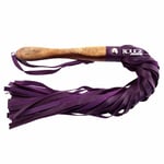 Bondage BDSM Whip Flogger Fantasy Wooden Handle Purple Leather 23 Inch Length