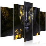 Billede - Bathed in Gold (5 dele) Wide - 200 x 100 cm - Standard