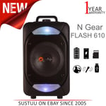 N Gear FLASH 610 Portable Trolley Bluetooth Speaker│100W│USB│SD│Microphone│InUK