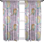 Official Frozen 'Crystal' 66" x 72" Pencil Pleat Character Curtains Olaf Elsa