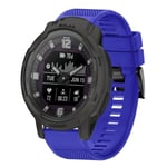 For Garmin Instinct Crossover Solar 22mm Quick Release Silicone Watch Band(Dark Blue)