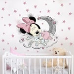 Xinuy - 3d dessin animé Mickey Minnie Mouse bébé maison décalcomanies Stickers muraux pour chambre d'enfants princesse chambre autocollant