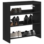 Skohylla svart 60x25x62 cm konstruerat trä