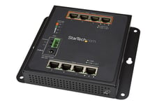 StarTech.com Industrial 8 Port Gigabit PoE Switch, 4 x PoE+ 30W, Power Over Ethernet, Hardened GbE Layer/L2 Managed Switch, Rugged High Power Gigabit Network Switch IP-30/-40C to +75C - Managed Network Switch (IES81GPOEW) - switch - 8 portar - Administrer
