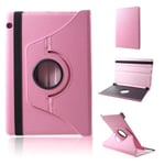 Huawei MediaPad T5 roterande  tablett skyddsfodral av syntetläder med litchifrukts textur - Rosa Rosa