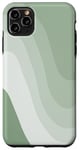 Coque pour iPhone 11 Pro Max Vert sauge abstrait arc-en-ciel tourbillon esthétique