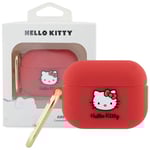 Hello Kitty Silikon 3D Kitty hodedeksel for AirPods Pro 2 (2022/2023) - rød