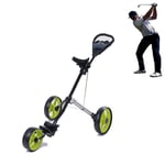 HIGHKAS Foldable Golf Trolley 3 Wheels Golf Pull Cart Golf Push Cart with Scorecard Aluminum Golf Cart for Outdoor Travel Sport LOLDF1