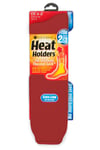 Ladies Long Knee High Thermal Heat Holders Socks 4-8 uk, 37-42 eur, 5-9 us Red
