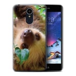 Phone Case for LG K8 2017/M200 Wild Animal Sloth Hanging/Forest Transparent Clear Ultra Soft Flexi Silicone Gel/TPU Bumper Cover