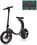 PARTAS Sightseeing/Commuting Tool - Portable Folding Electric Bike Aluminum Alloy Frame 450W Double Disc Brake Battery Bicycle,For Outdoor Cycling Travel Work Out (Color : Black, Size : 25km)