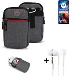 Belt bag + headphones for Motorola Moto E32 Phone case