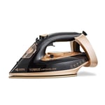 Tower T22021GLD Ceraglide Steam Iron, Extra Long 3M Power Cord, 3100W, Black
