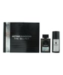 Antonio Banderas Mens The Secret Eau de Toilette 100ml + Deodorant Spray Gift Set - One Size