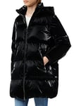 Tommy Hilfiger Women's Metallic Down Puffer Coat WW0WW35935 Woven, Black, S