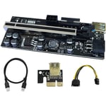 Tlily - VER010S-PLUS pci-e Riser Card 1X à 16X pci Extender sata 6Pin Power Adaptateur Câble USB3.0,1Pcs