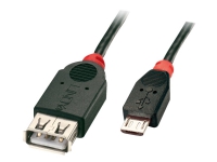 Lindy Premium - USB-kabel - USB (hona) till mikro-USB typ B (hane) - USB 2.0 OTG - 50 cm - formpressad - svart