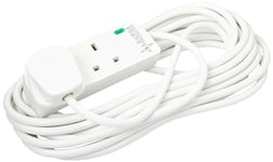 PRO ELEC PELB1990 Mains Extension Lead with Surge Protection, 2 Gang, 7.5m, White