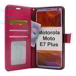 Crazy Horse Wallet Motorola Moto E7 Plus (Hotpink)